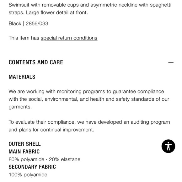 Zara black swimsuit with large flower - Picture 7 of 12